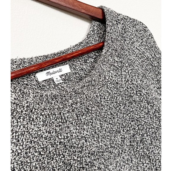 Madewell Province Cross-Back Pullover Sweater Cotton Blend Soft Marled Gray M - Picture 16 of 16